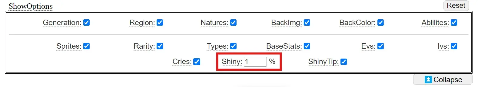 Shiny option