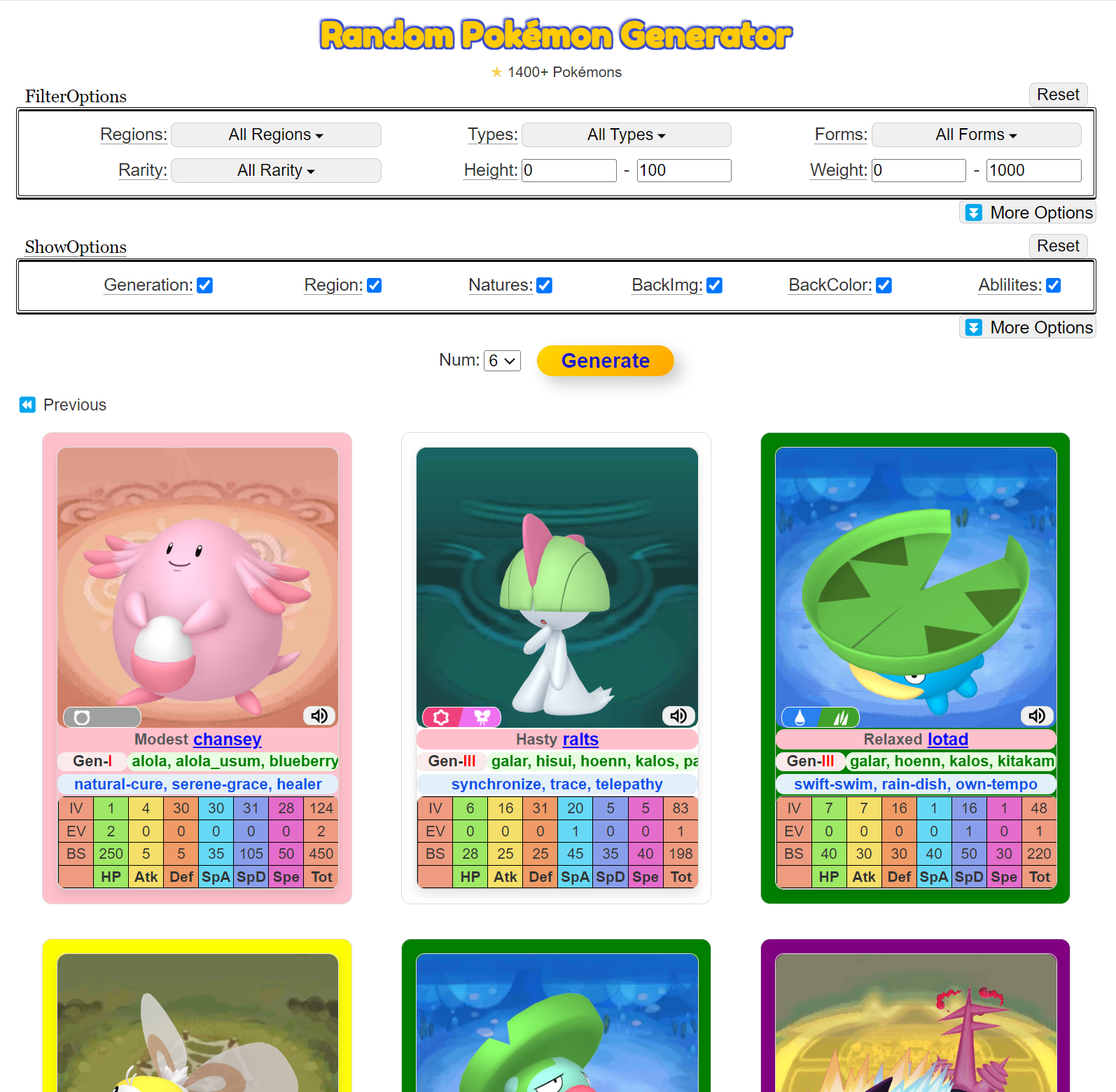 Random pokemon team generator random pokemon generator